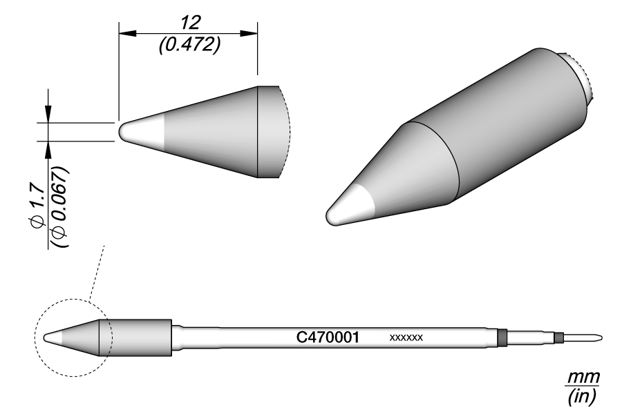 C470001 - Conical Cartridge Ø 1.7